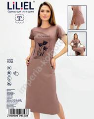 1568, LiLieL, платье женское, S-3XL, с разрезом